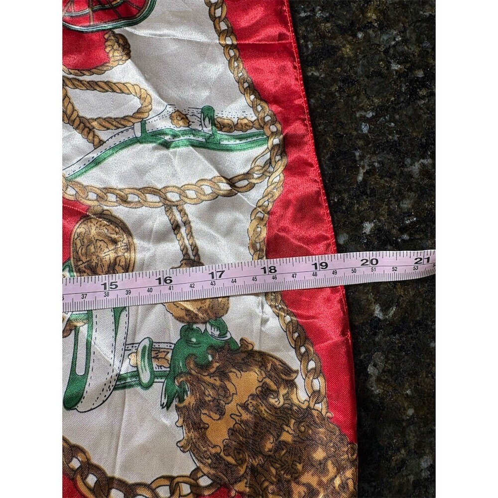 Unbranded Scarf Womens 21x21 Multicolor Square Equestrian Carriage Chain - Picture 2 of 6